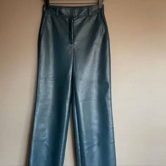 Babaton Teal Leather Pant - Picture 2 of 7